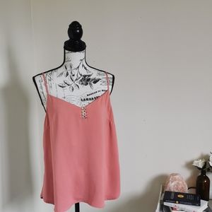 Dynamite satin tank with gold details